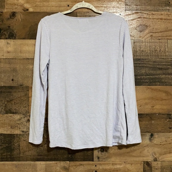 Max & Mia Stripped Tie Front Long Sleeve Tee - Picture 3 of 7